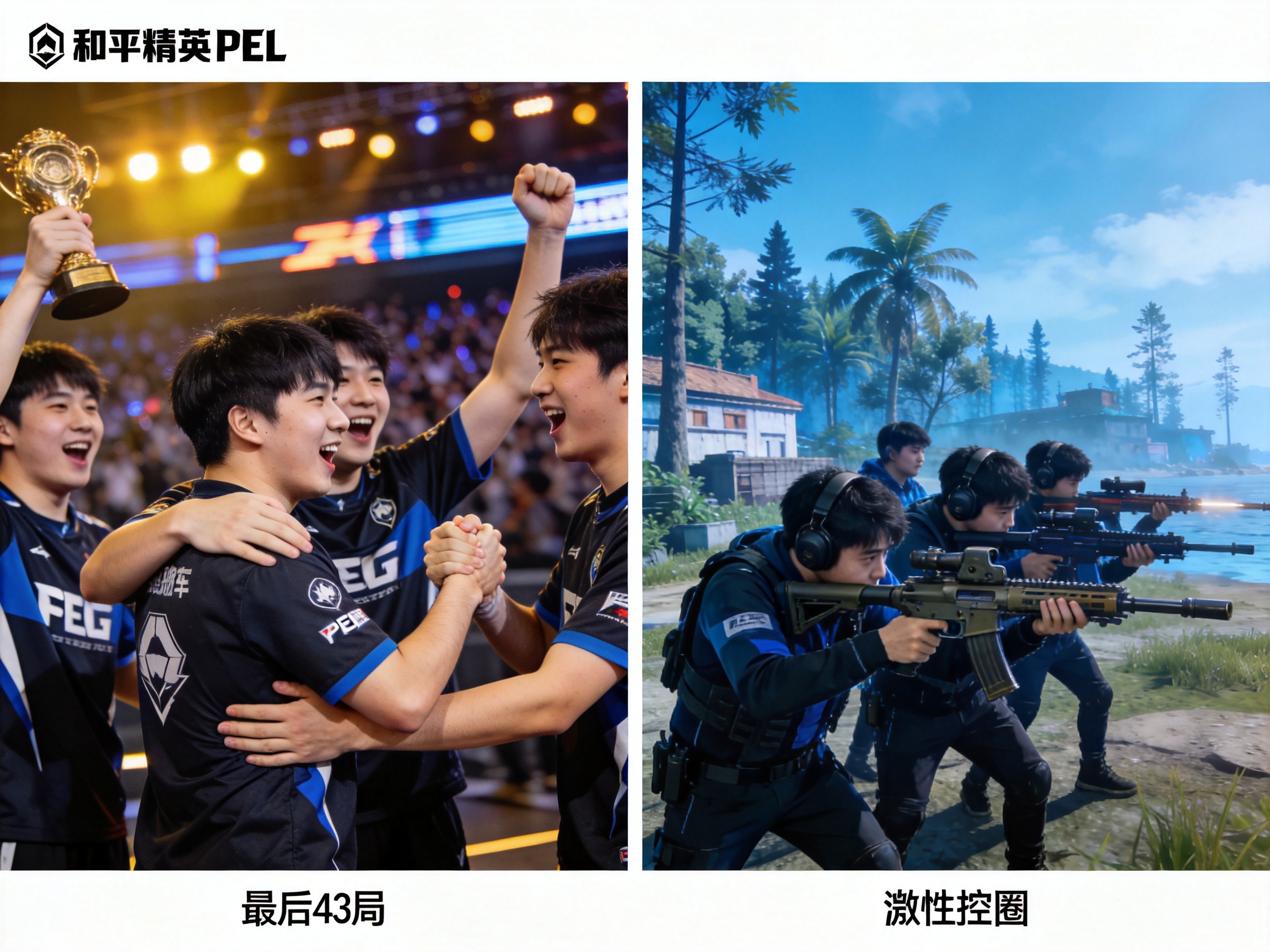 企鹅电竞和平精英PEL比赛后选手握手致意与激动庆祝图片